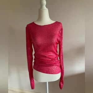 New Free People Intimately Fuchsia Sequin Top small
